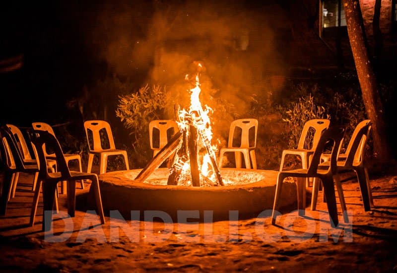 Evening campfire at Dandeli Jungle Camp